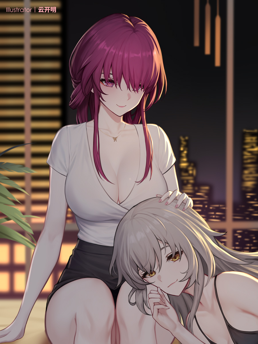This is a pixiv picture whose title is 卡芙卡膝枕.