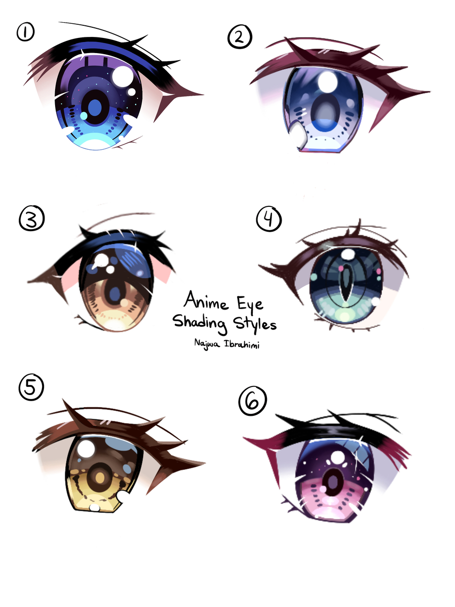 This is a pixiv picture whose title is Anime Eye Shading Styles.