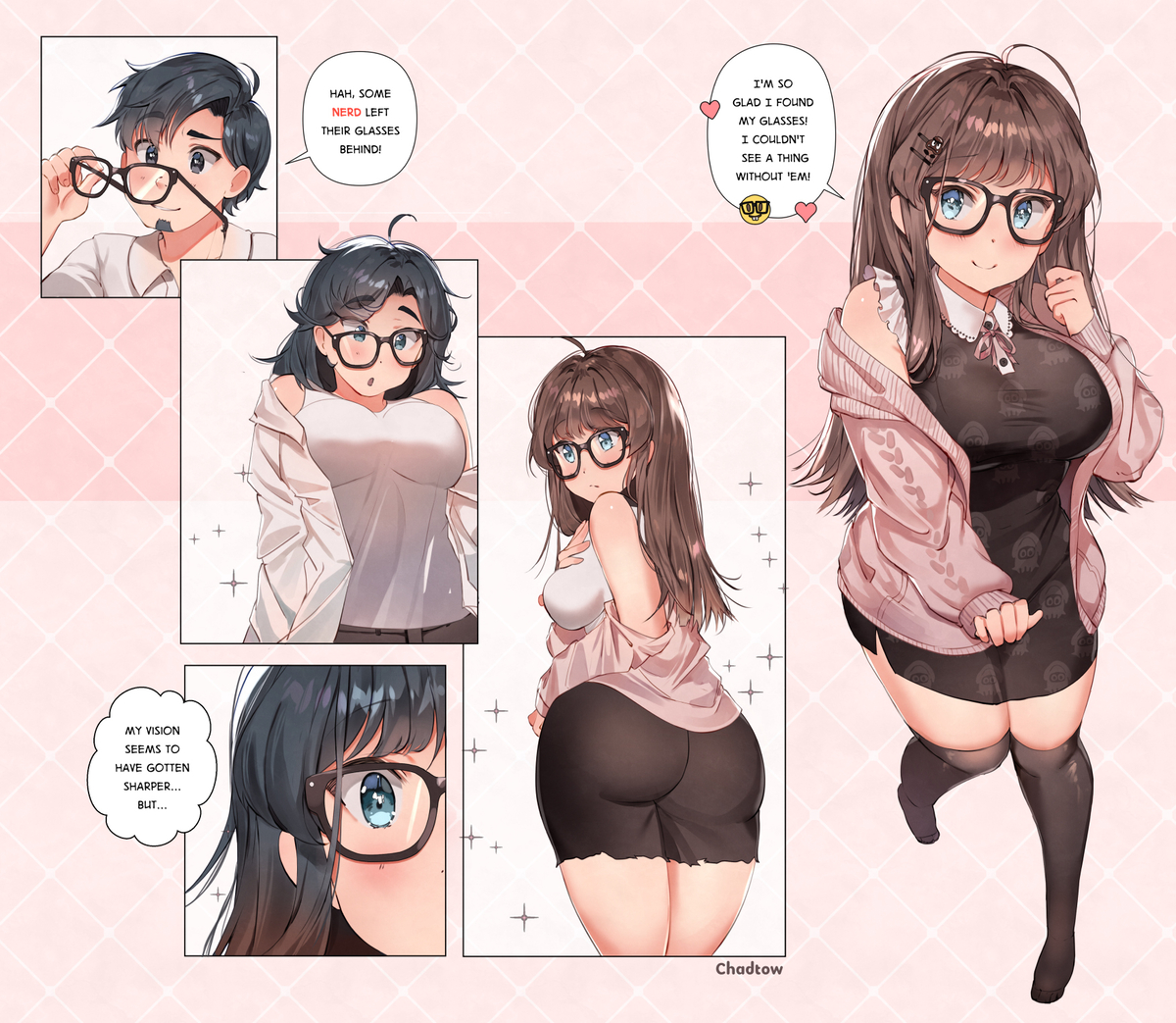 This is a pixiv picture whose title is TSF - Glasses.