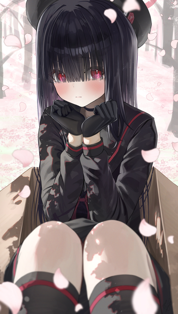 This is a pixiv picture whose title is 「拾って下さい」　５１日目.
