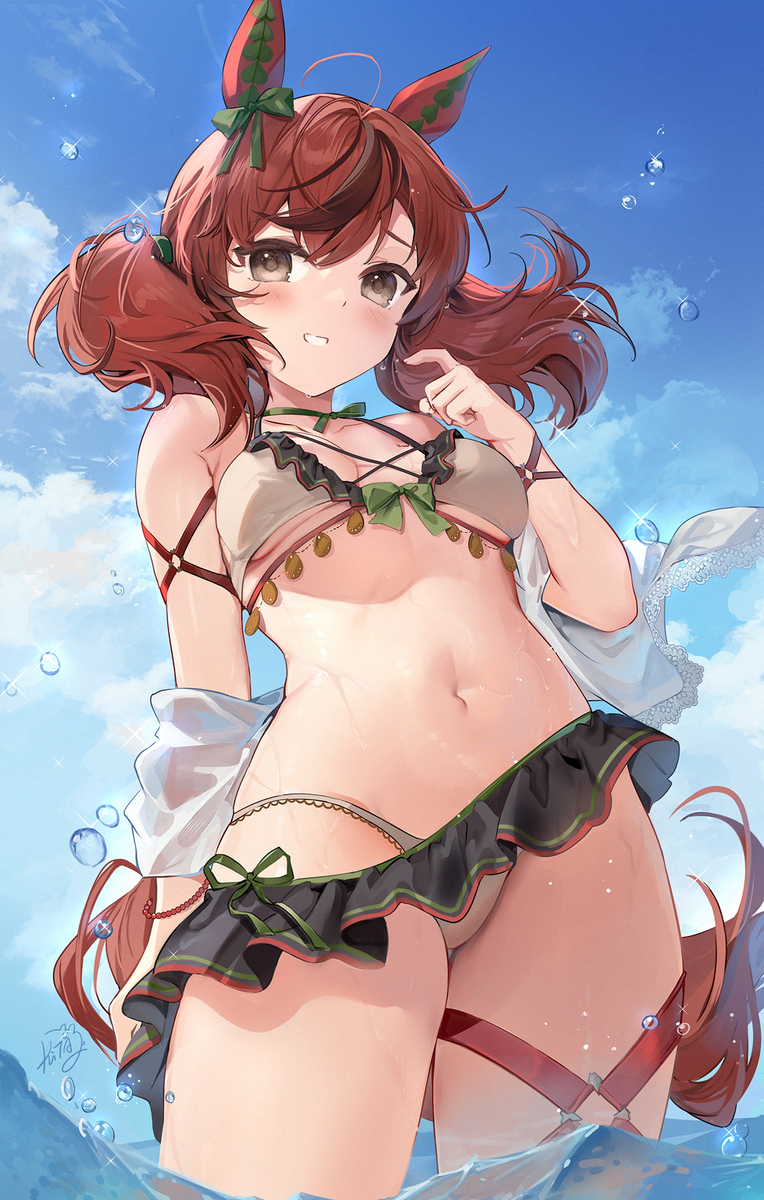 This is a pixiv picture whose title is 水着ネイチャ.