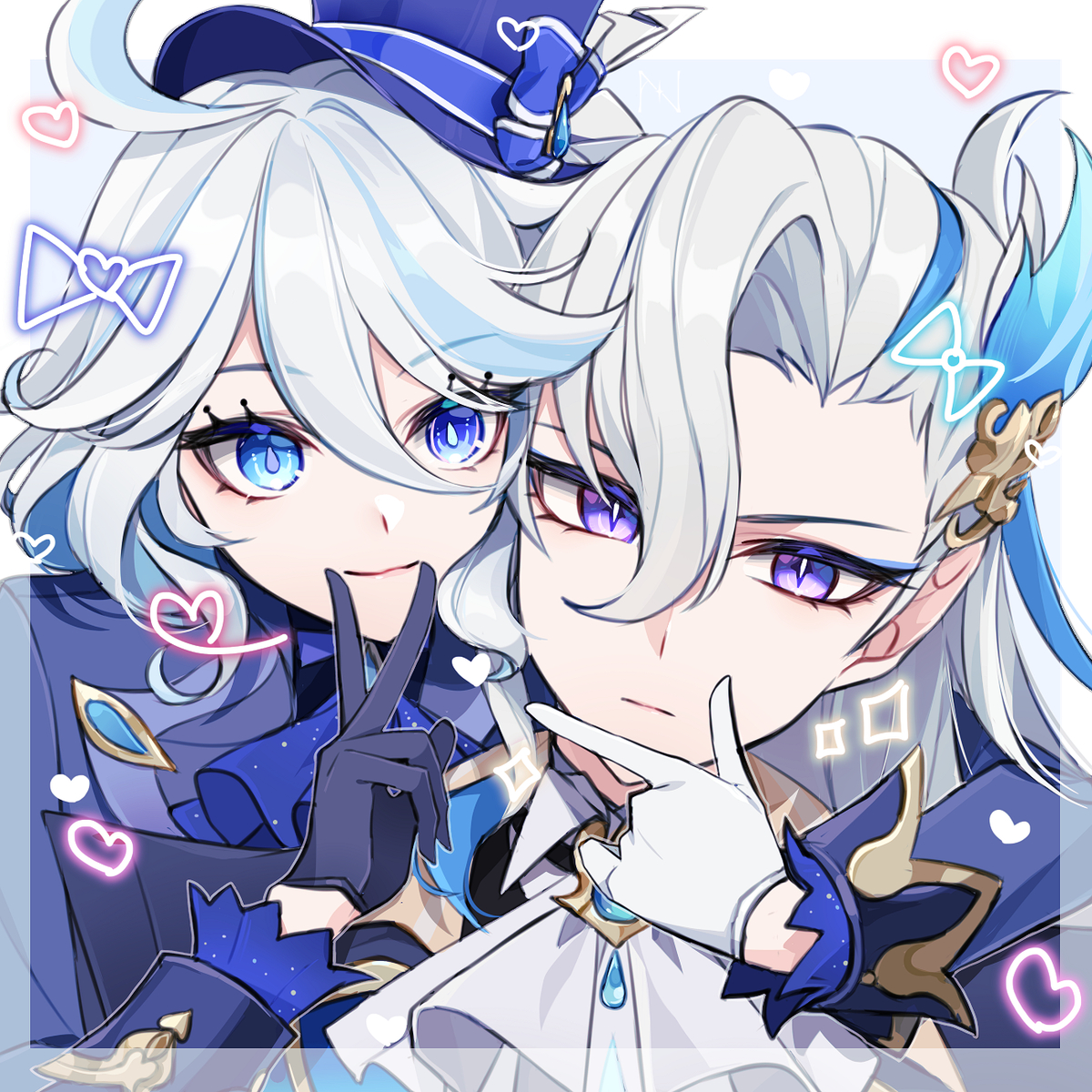This is a pixiv picture whose title is フリーナ♡ヌヴィレット.
