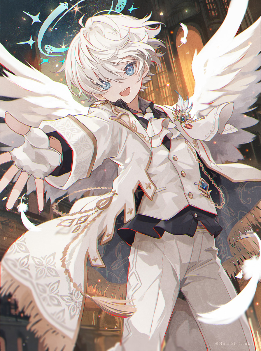 This is a pixiv picture whose title is 幽夜街の天使.
