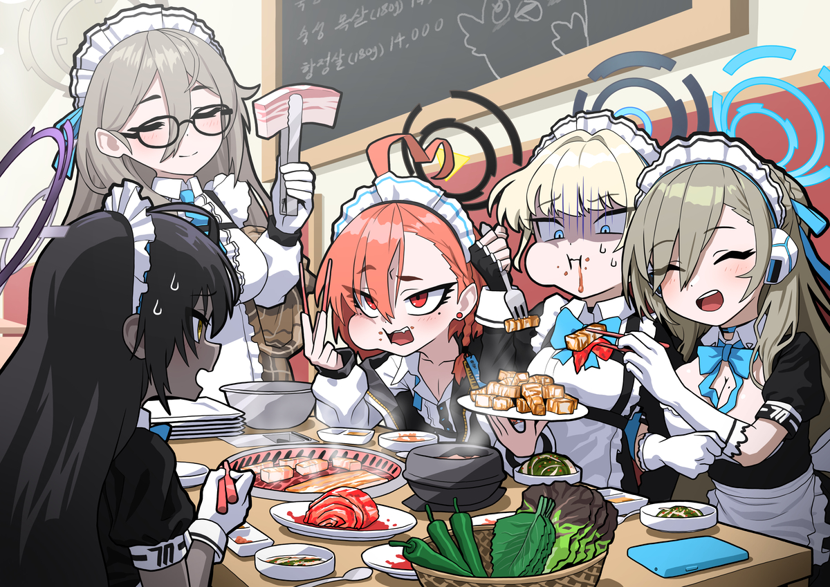 This is a pixiv picture whose title is "네루선배 그건 조금 과한게 아닌지...".