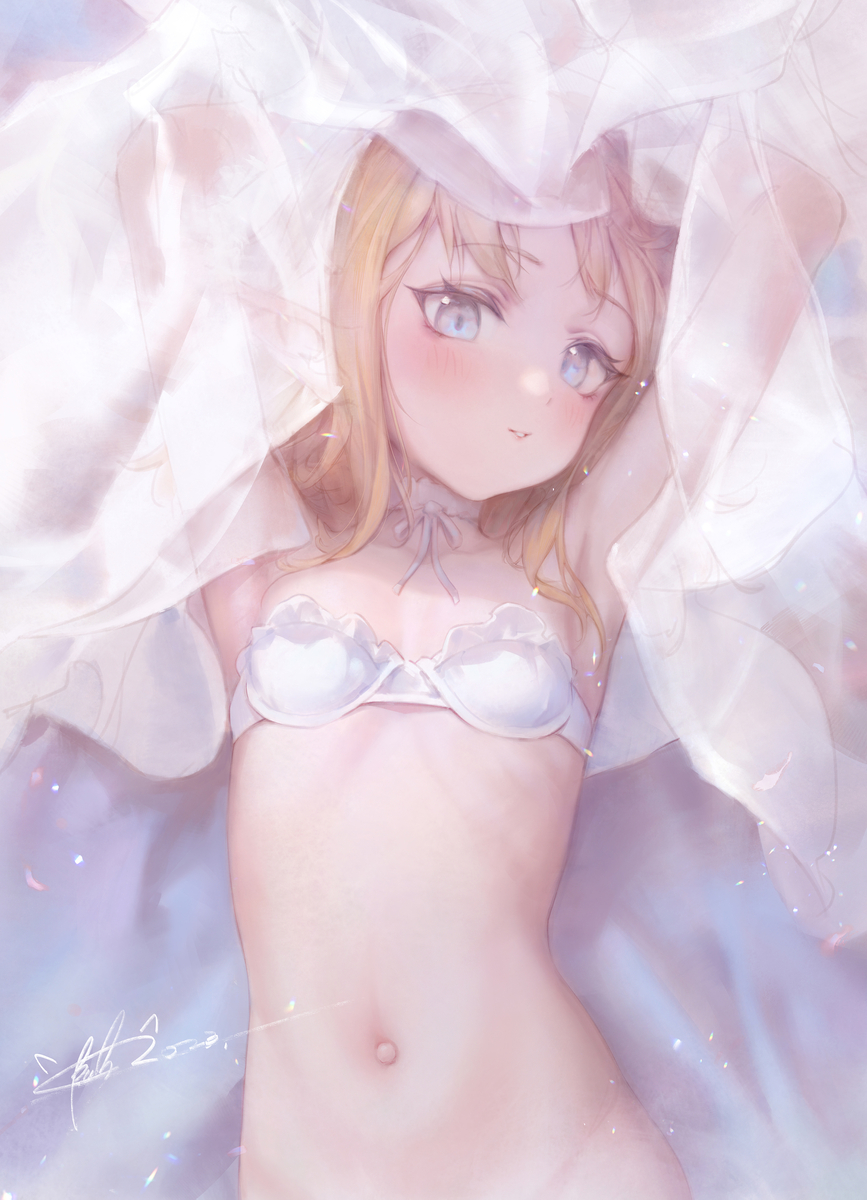 This is a pixiv picture whose title is 💙💜👰🧝‍♀️.