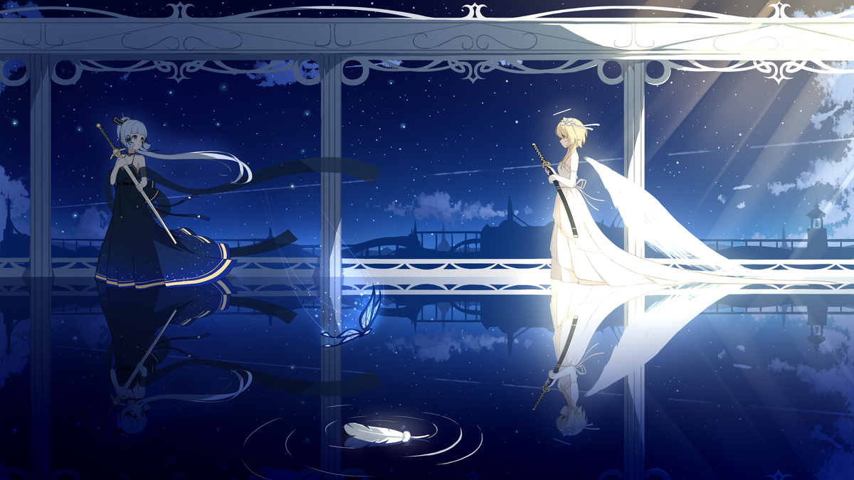 This is a pixiv picture whose title is 荧鹭-天堂坠落-天堂忘返的光芒.