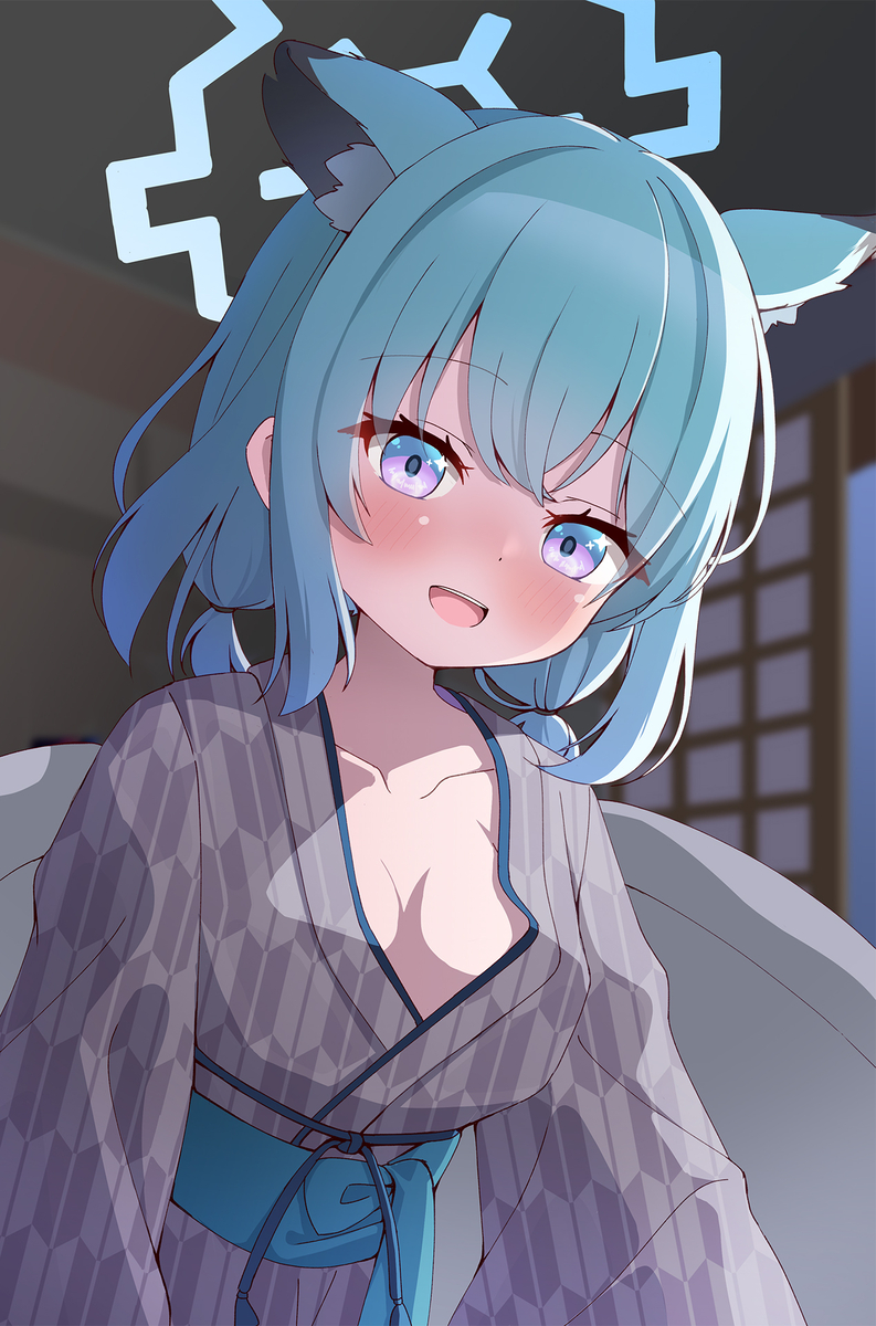 This is a pixiv picture whose title is 先生が布団に来てくれないので布団ごと先生の所に来たシグレ.