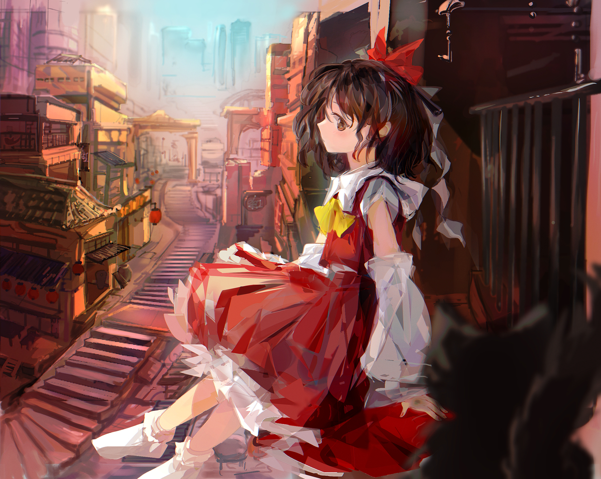 This is a pixiv picture whose title is 紅魔郷霊夢.
