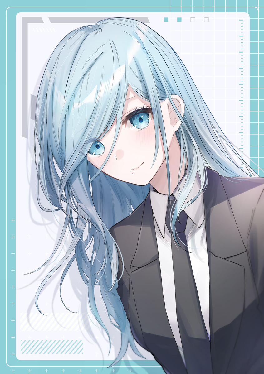 This is a pixiv picture whose title is スーツ雫さん.