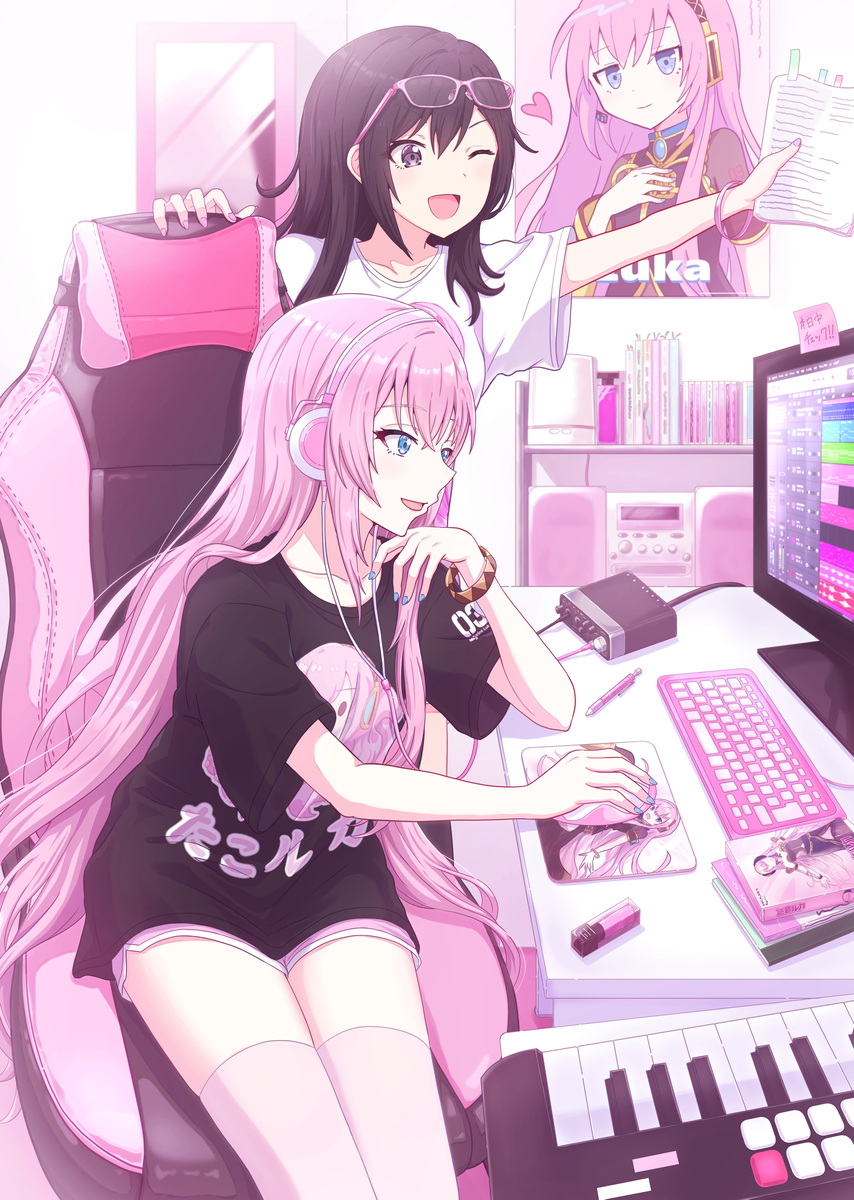 This is a pixiv picture whose title is ルカと創作.