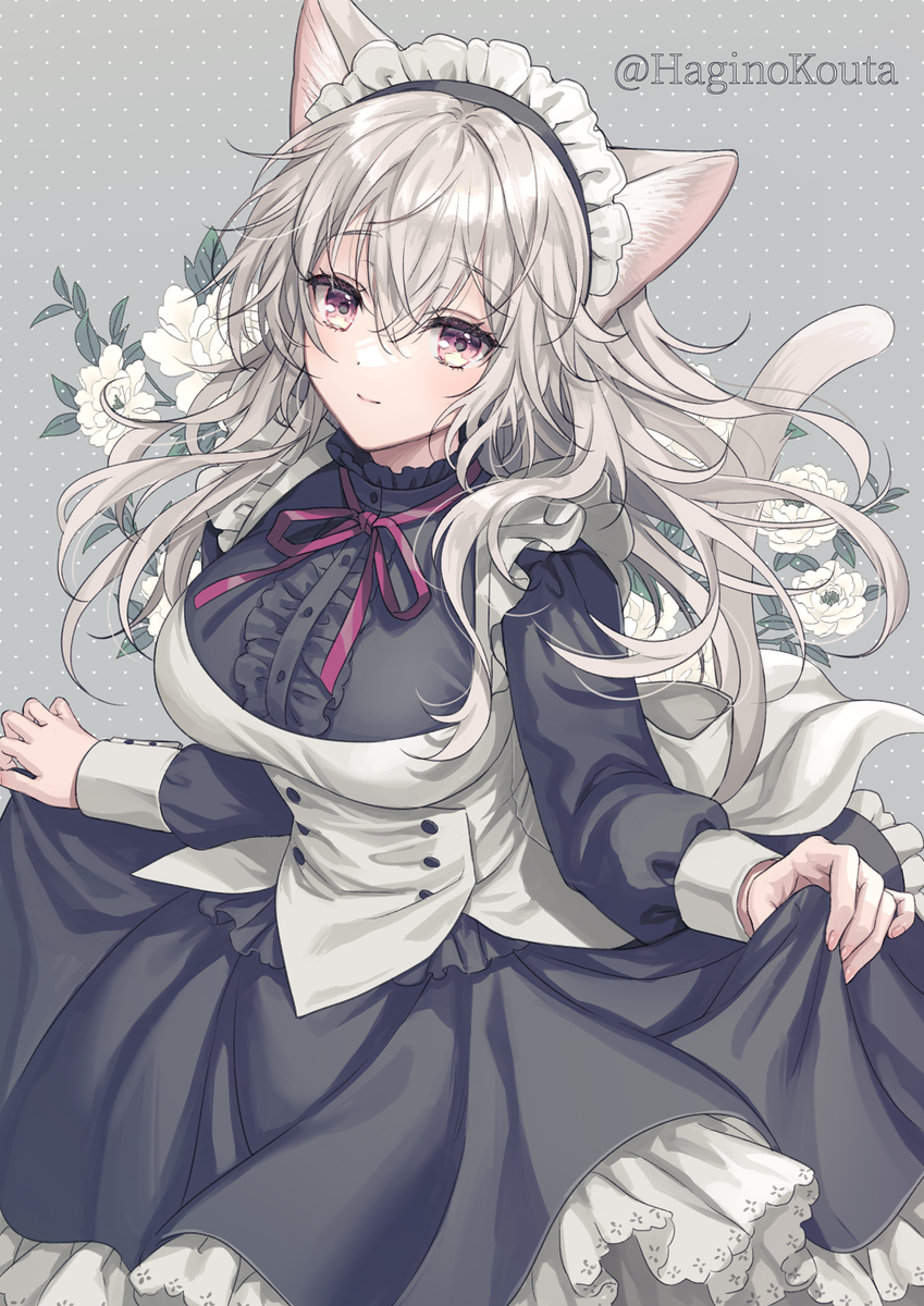 This is a pixiv picture whose title is 灰猫.