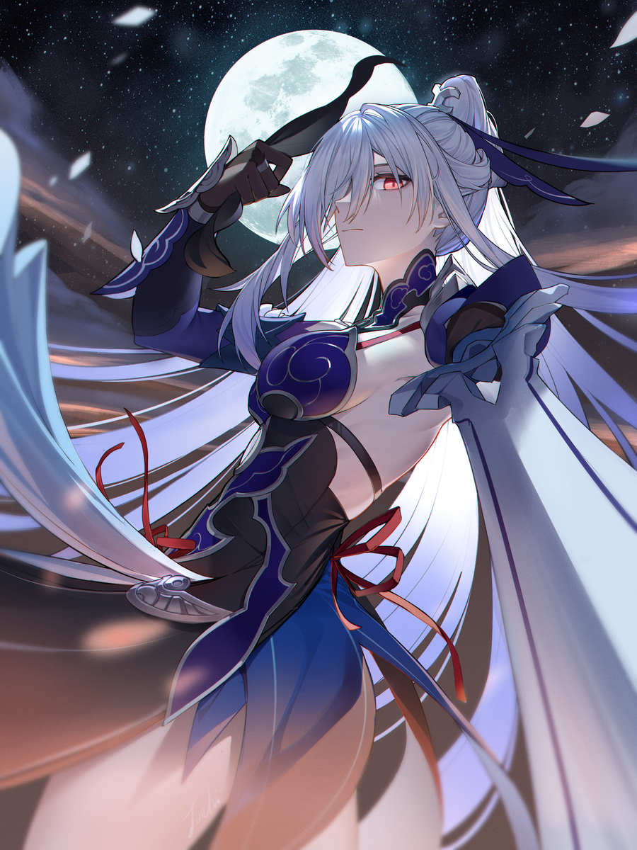 This is a pixiv picture whose title is 镜流.