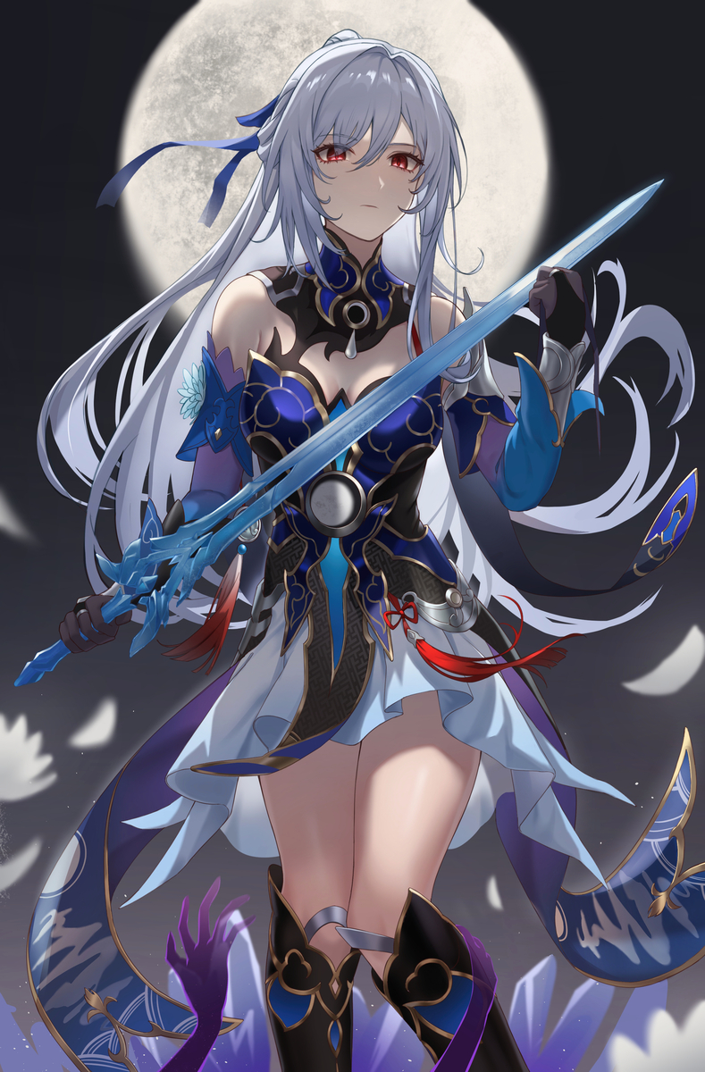 This is a pixiv picture whose title is 镜流.