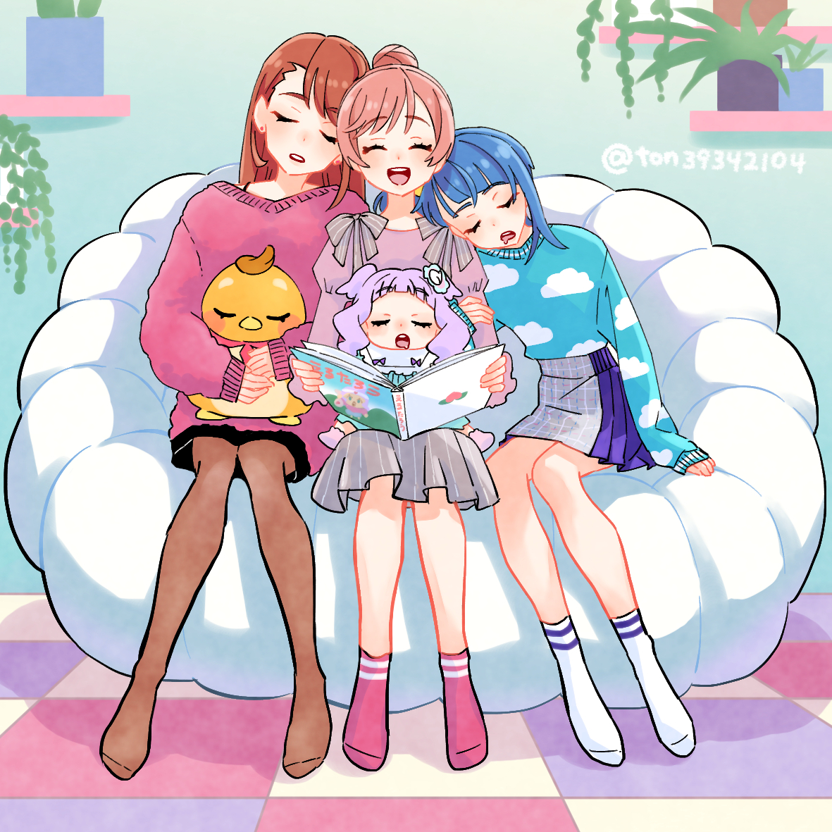 This is a pixiv picture whose title is みんな寝ちゃった💤.