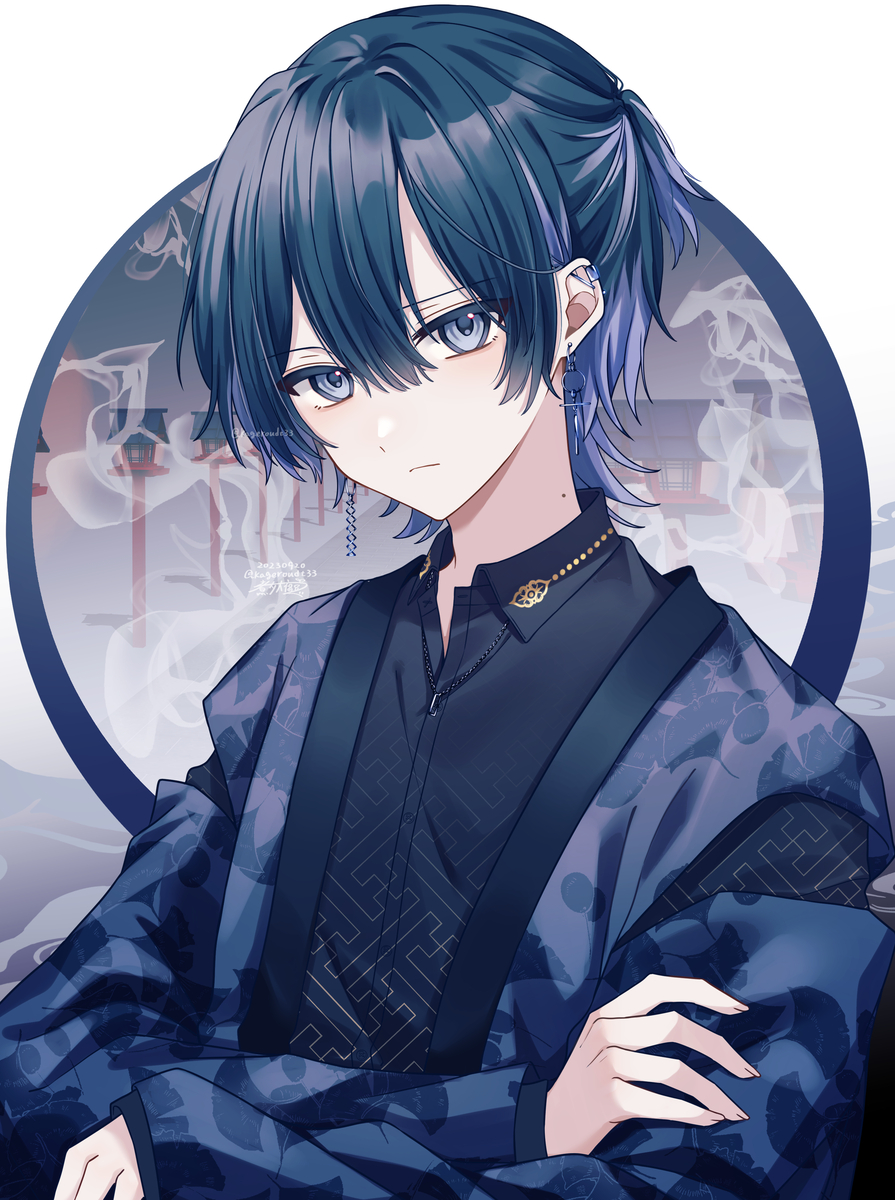 This is a pixiv picture whose title is 和×インナーハーフアップ.