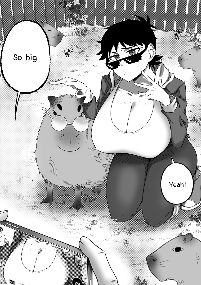 This is a pixiv picture whose title is Capybara 🗿.