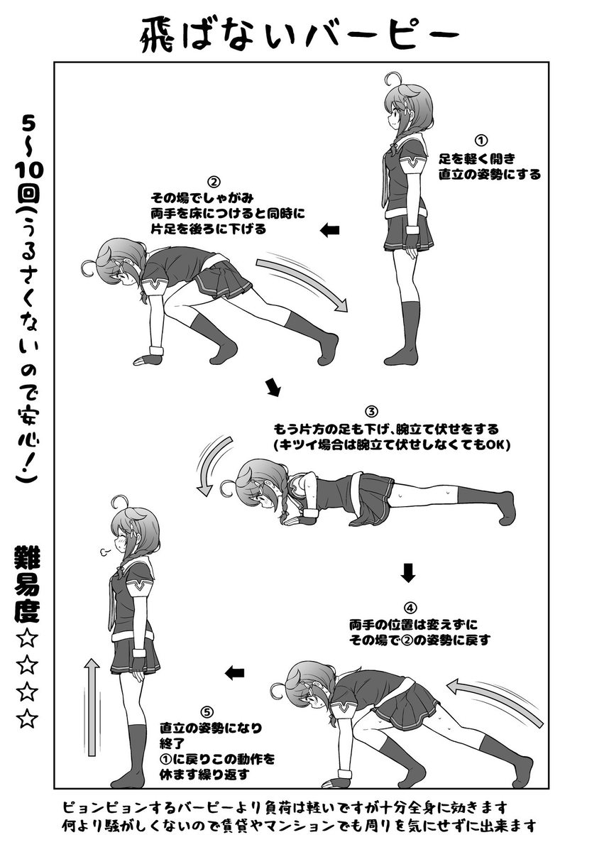 This is a pixiv picture whose title is 飛ばないバーピー.