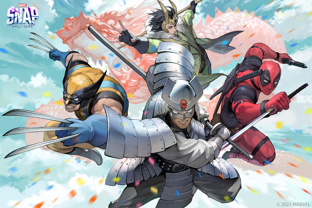This is a pixiv picture whose title is マーベル・スナップ１周年記念キービジュアル.