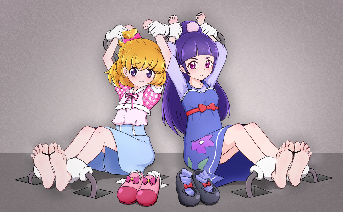 This is a pixiv picture whose title is みらい&リコ 拘束くすぐりハンド.