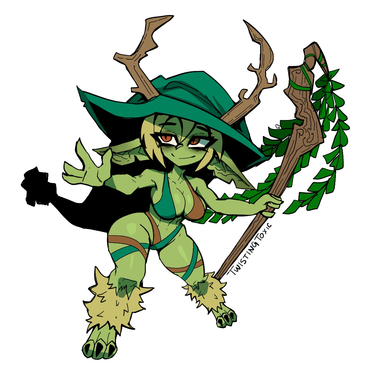 This is a pixiv picture whose title is Gobtober day 17/18 - Druid/witch.