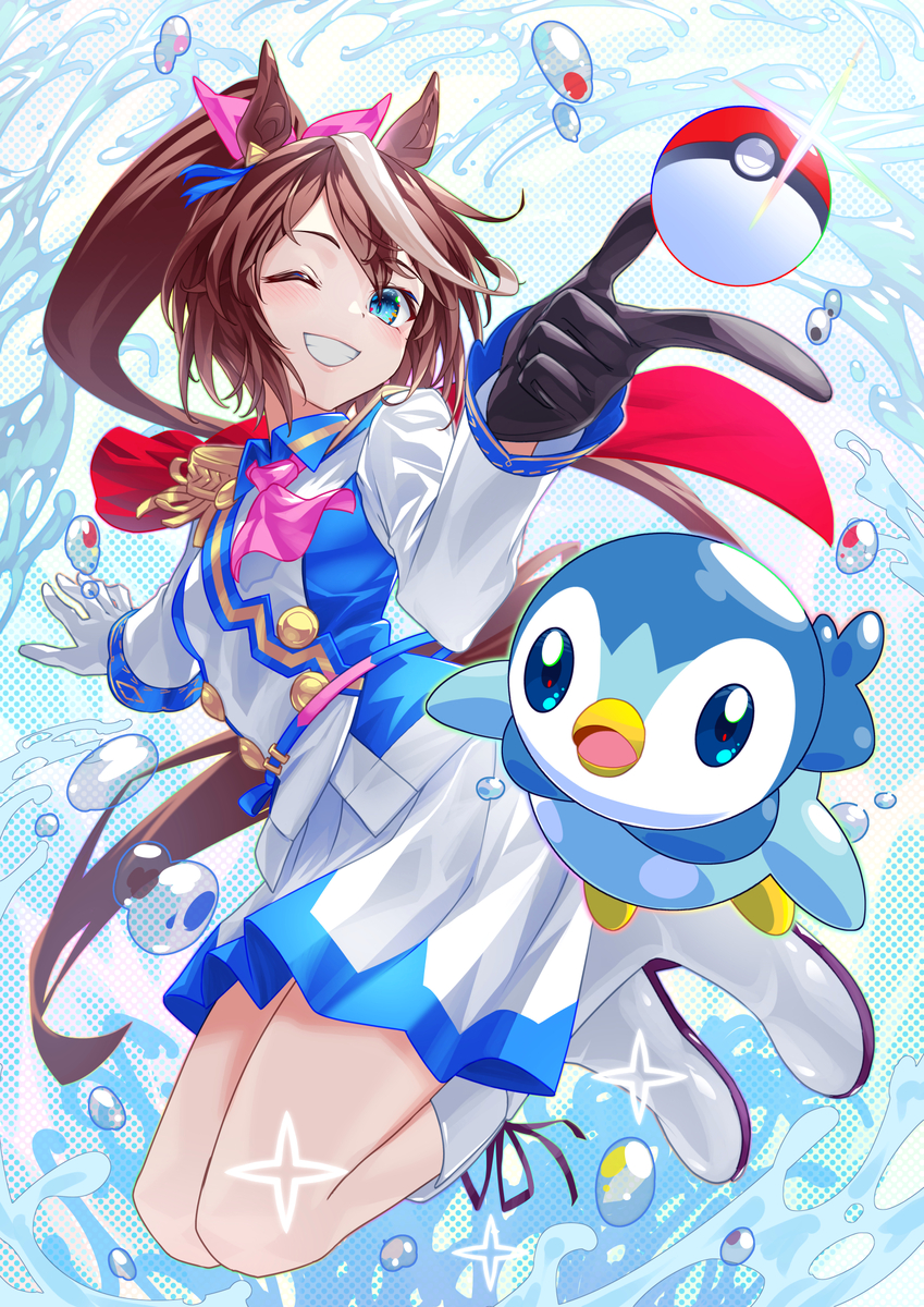 This is a pixiv picture whose title is ウマ×ポケ.