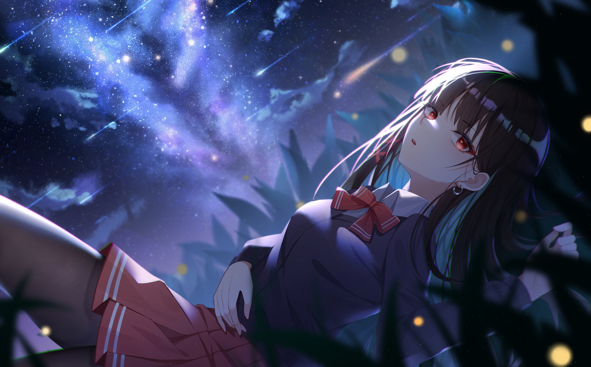 This is a pixiv picture whose title is 夜空.