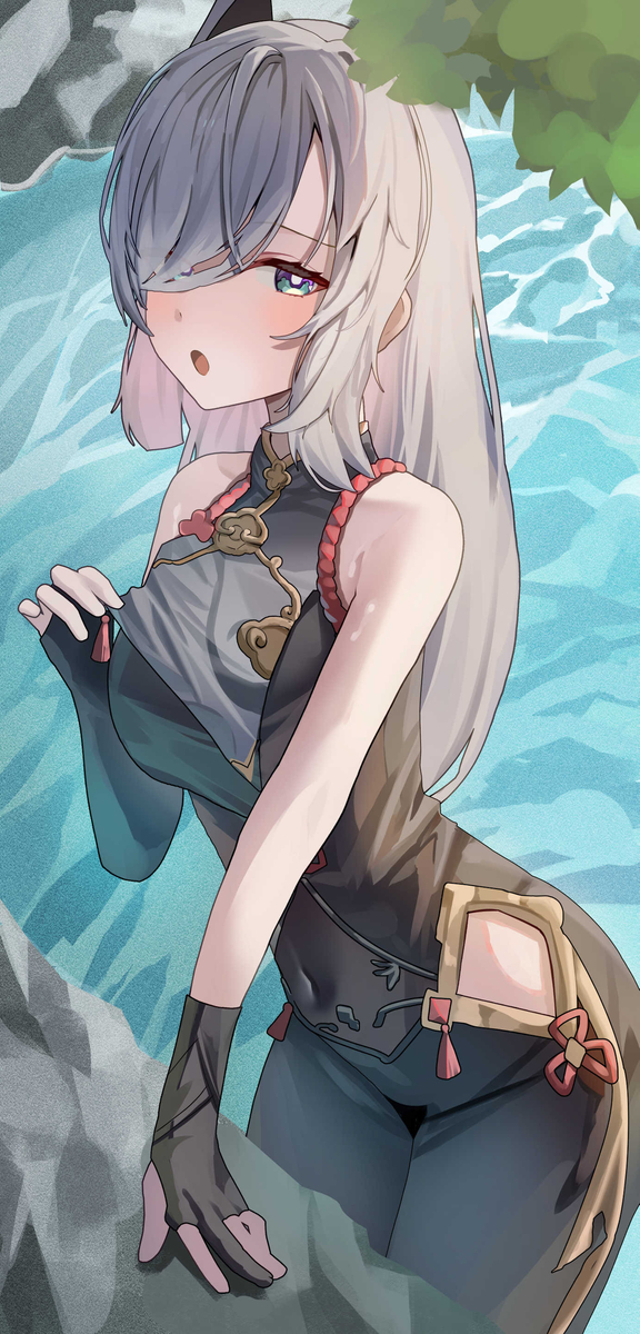 This is a pixiv picture whose title is 申鶴.