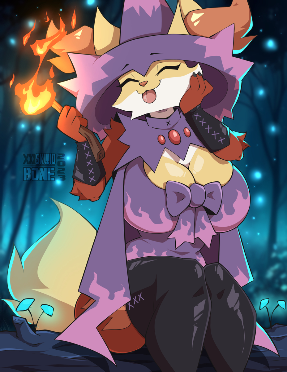 This is a pixiv picture whose title is Maisy the Mismagius x Delphox Fu.