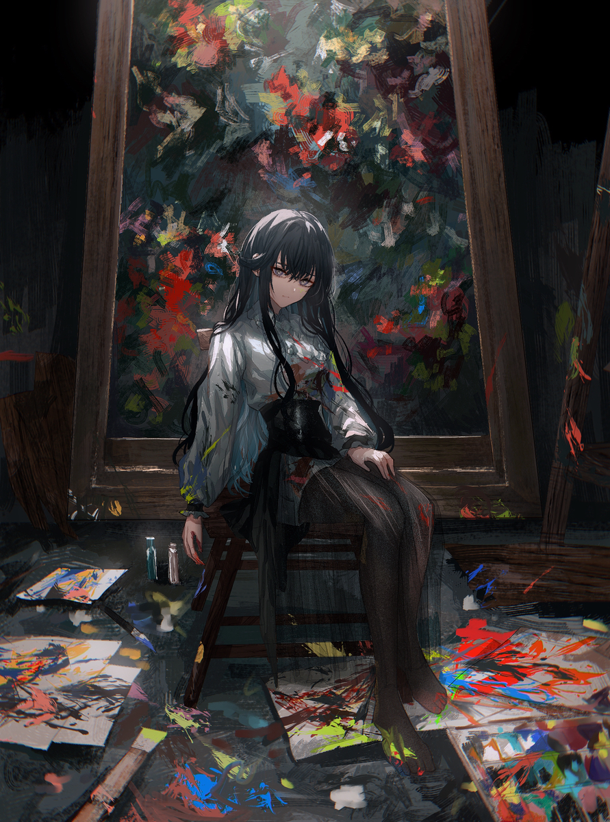 This is a pixiv picture whose title is 夾竹桃の花のように、鮮やかな毒がはじめた.