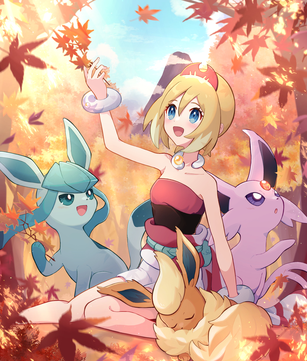 This is a pixiv picture whose title is 【LEGENDS】秋を楽しむカイちゃんとブイズ.