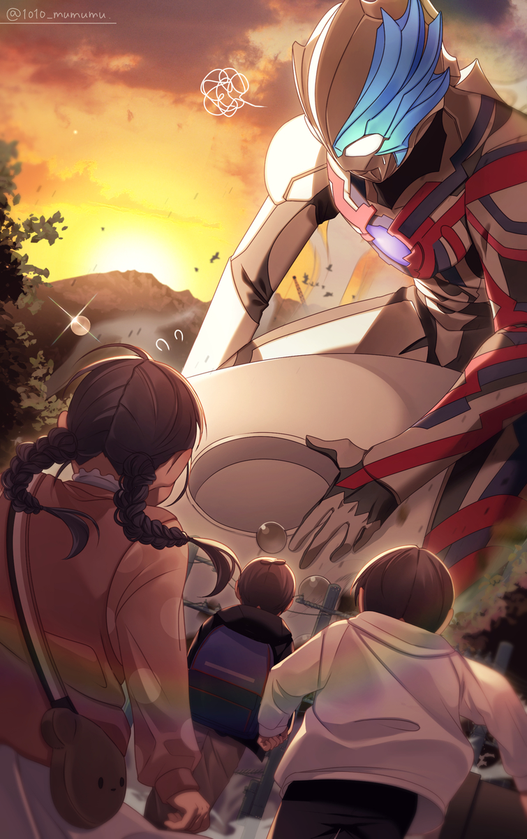 This is a pixiv picture whose title is 朝と夜の間に.