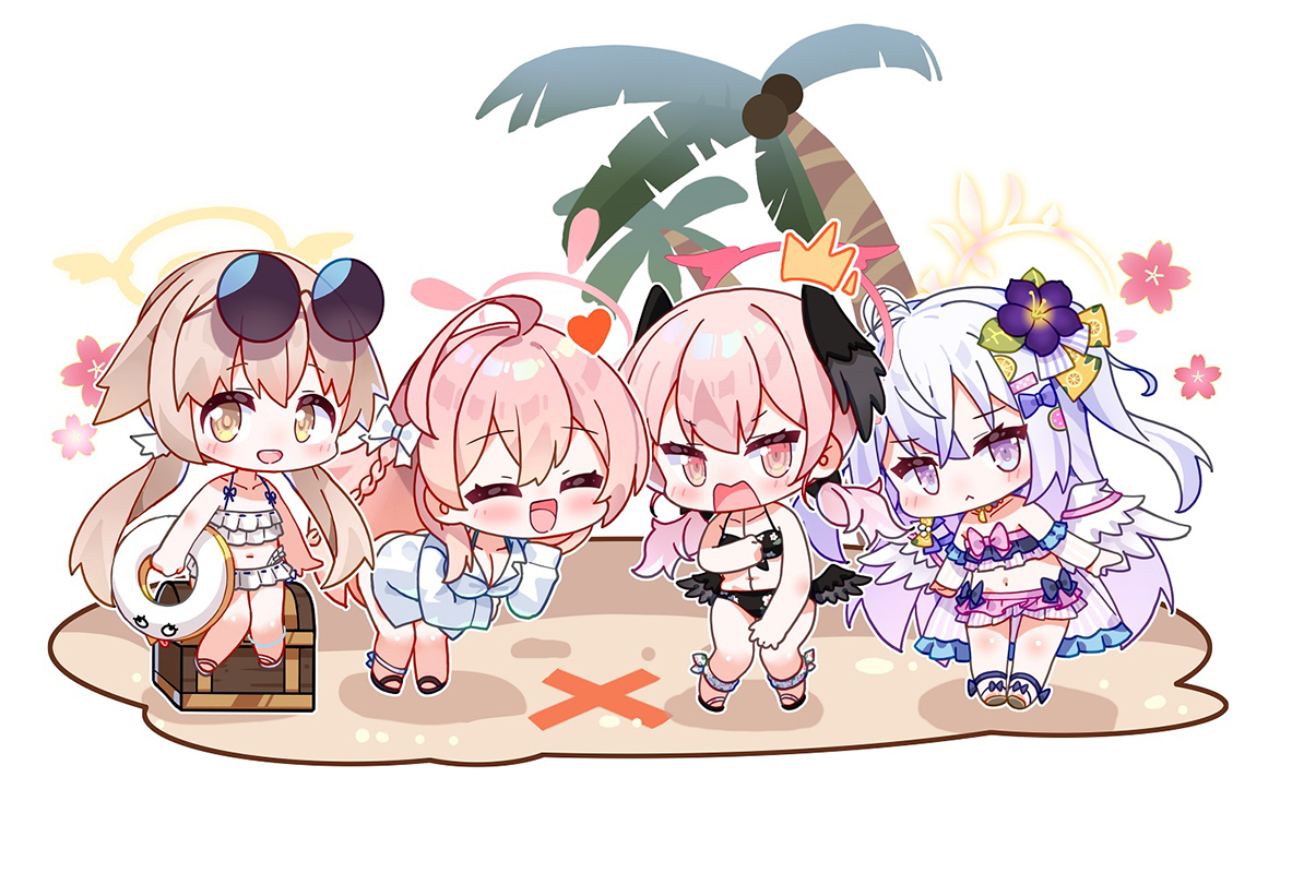 This is a pixiv picture whose title is 補習授業部全員のちびキャラ～.