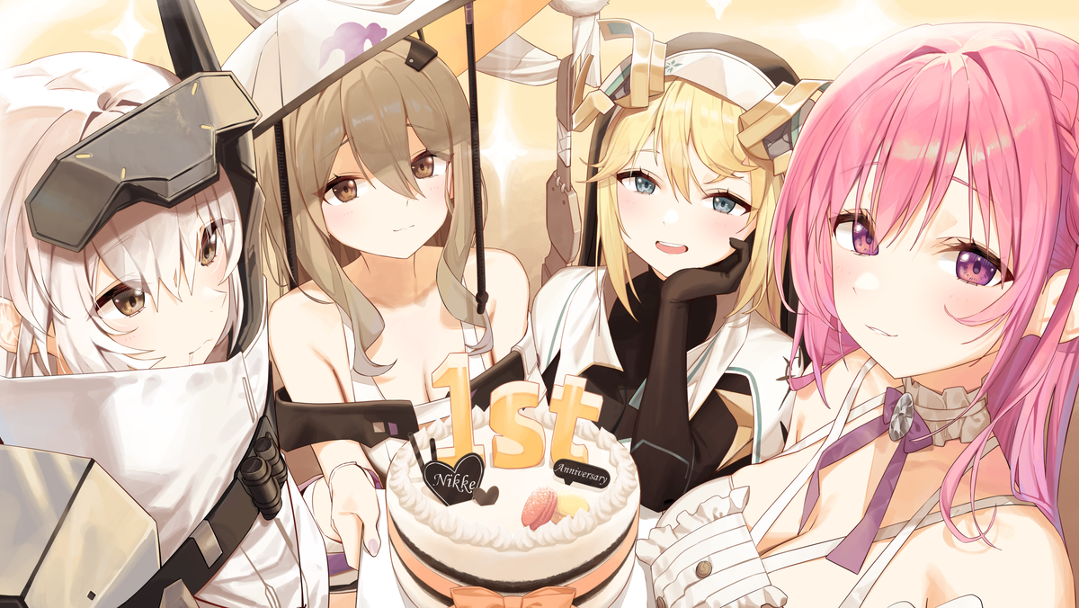 This is a pixiv picture whose title is 니케 1주년을 기념하여 축전 작업했습니다!.