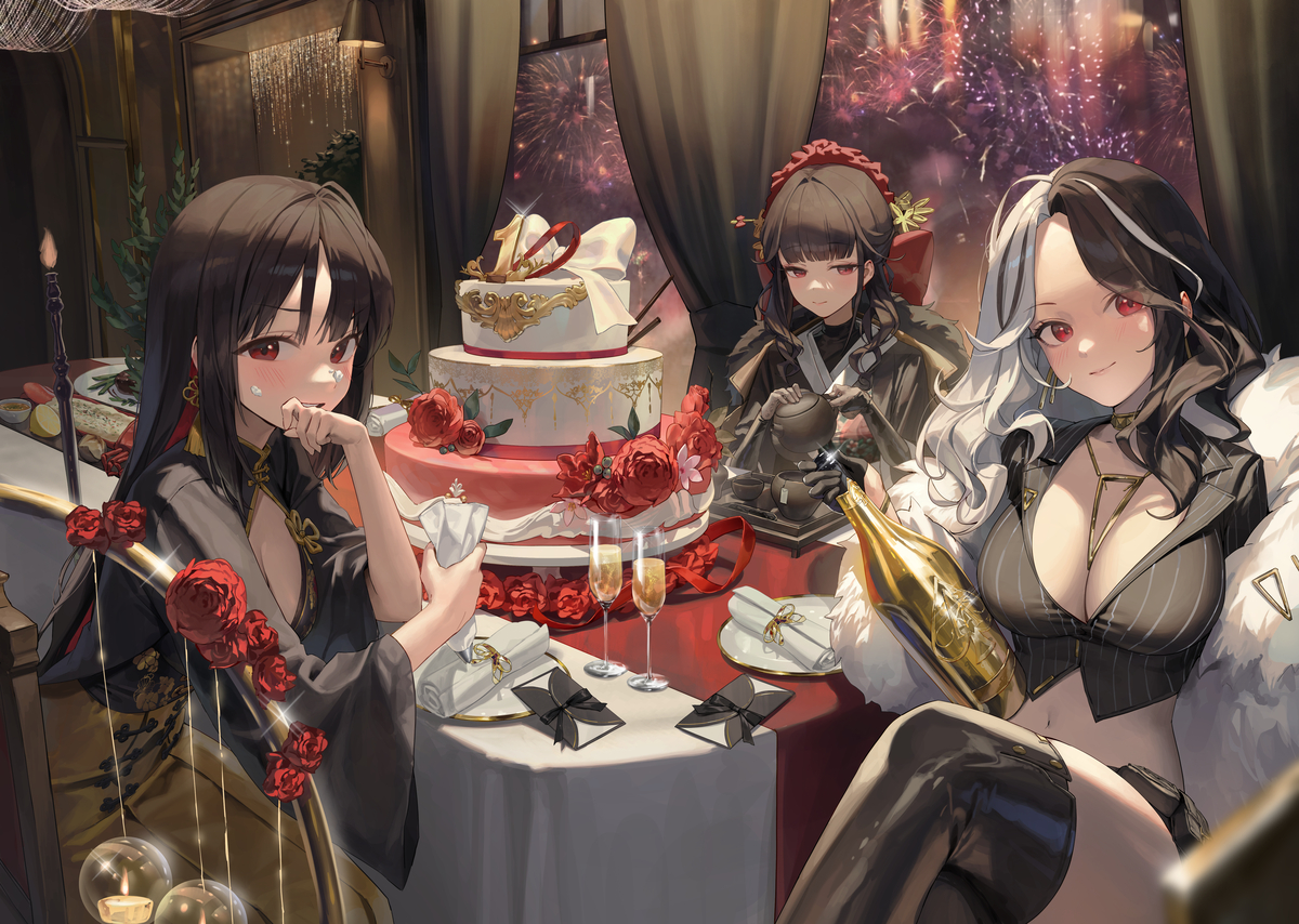 This is a pixiv picture whose title is NIKKE1stAnniversary.