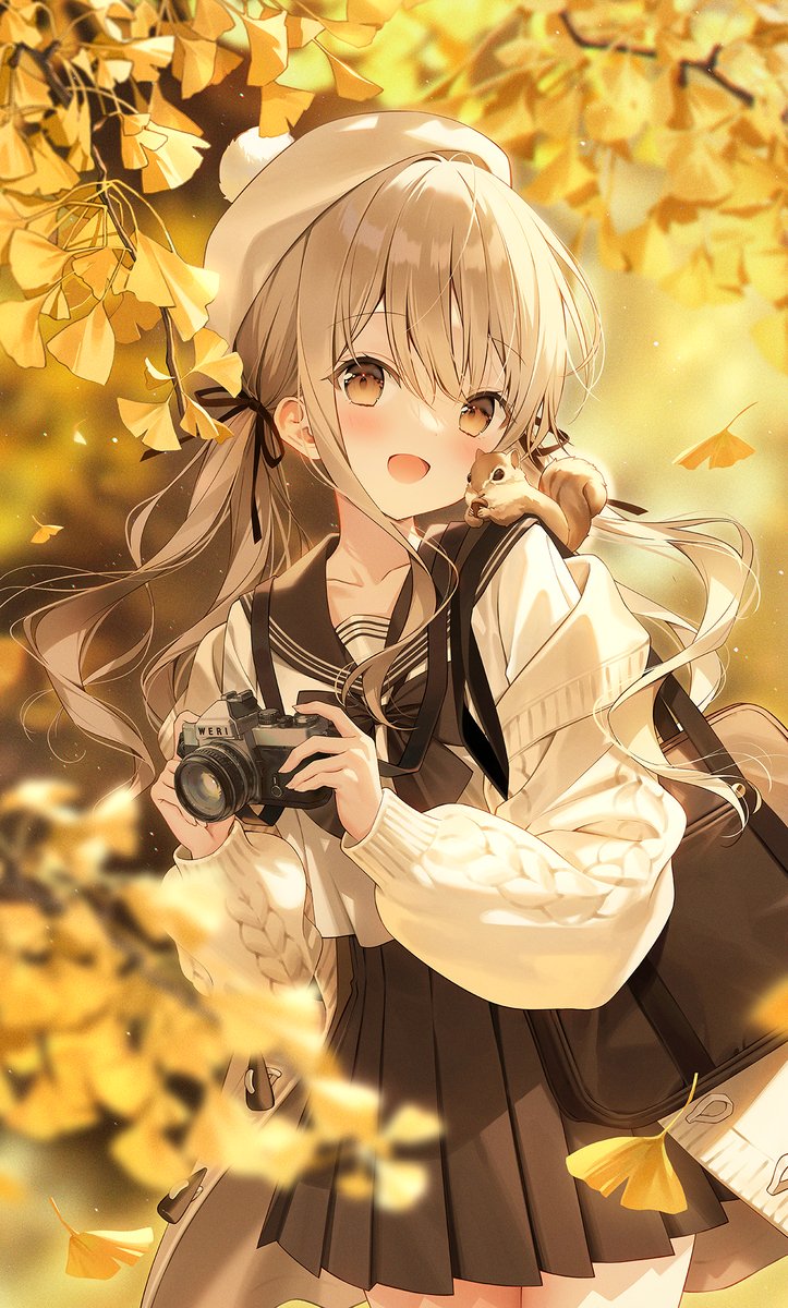 This is a pixiv picture whose title is 💛🤎.