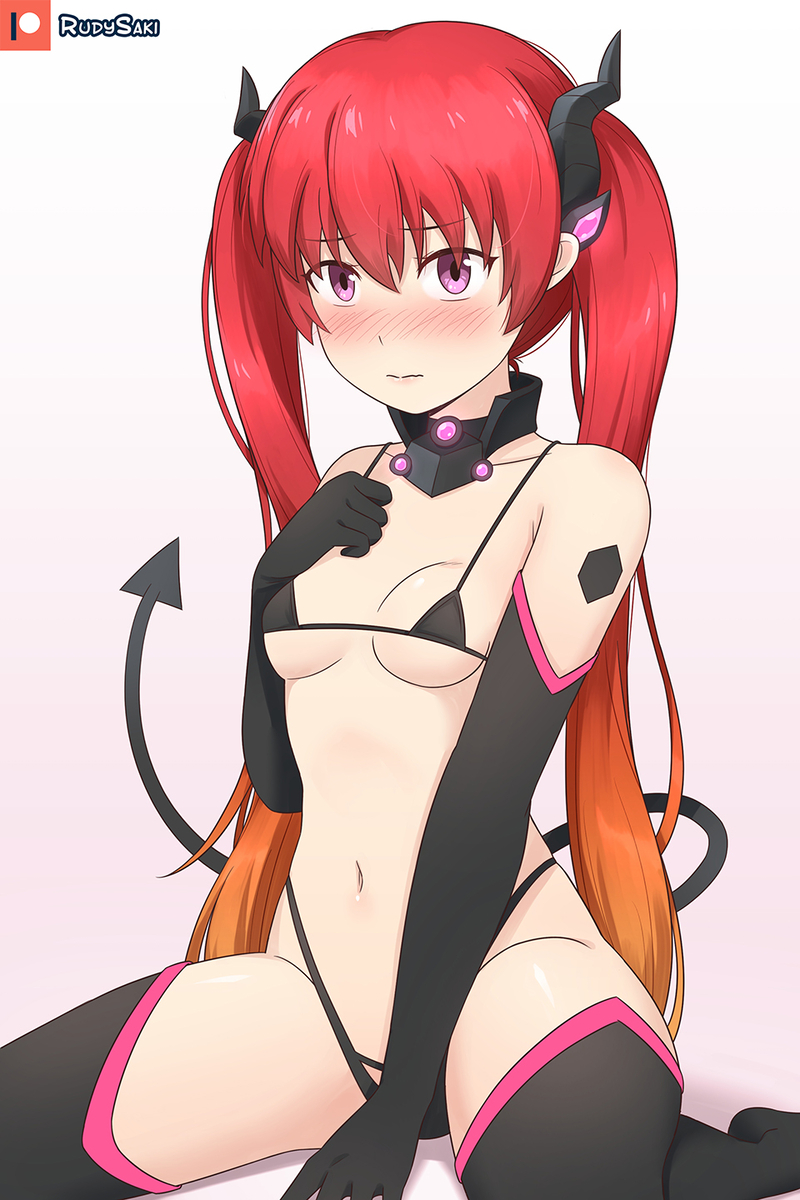 This is a pixiv picture whose title is Succubus Tail Red.