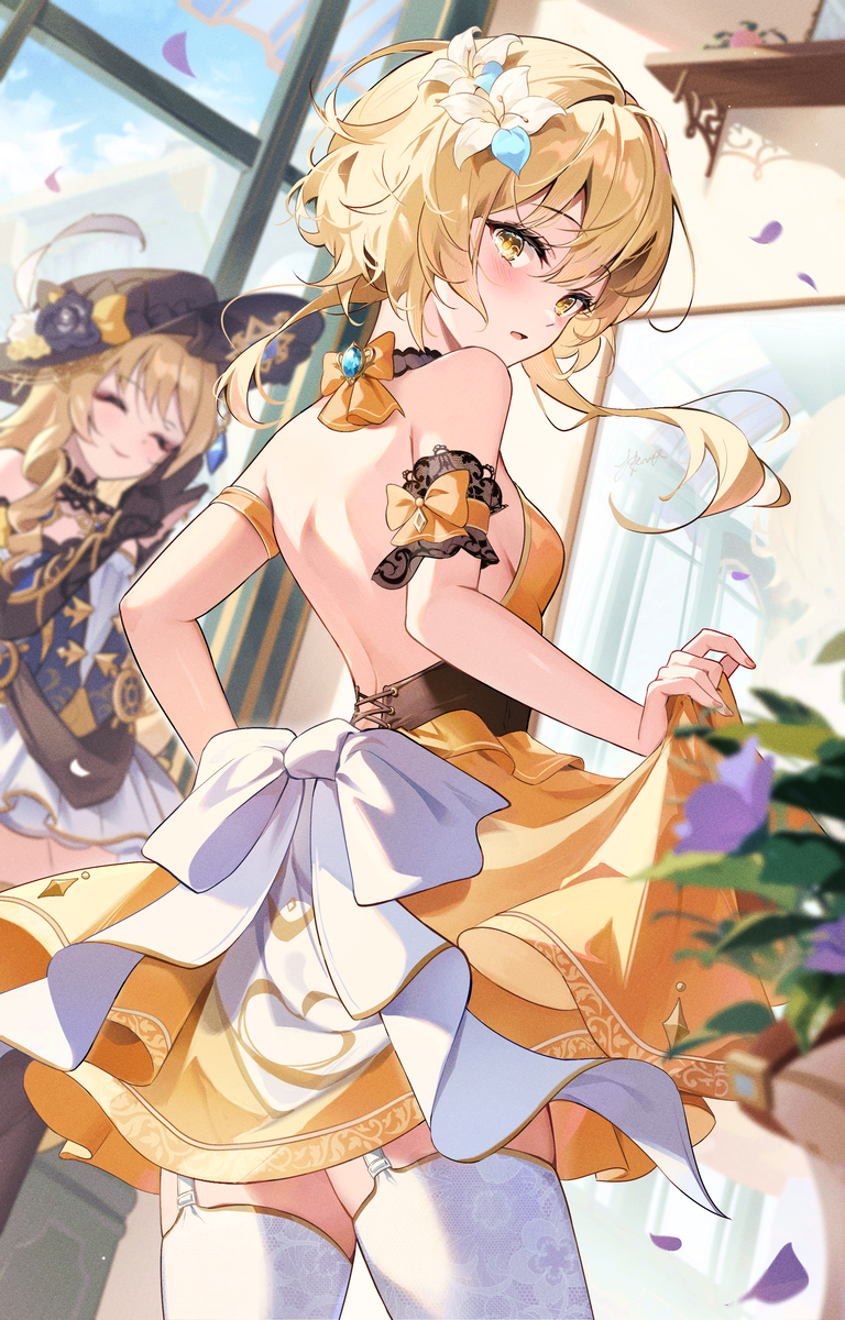 This is a pixiv picture whose title is Fontaine-style Lumine.