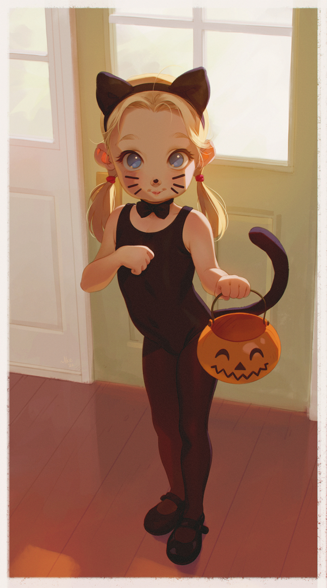 This is a pixiv picture whose title is Black Kitty Charlotte.