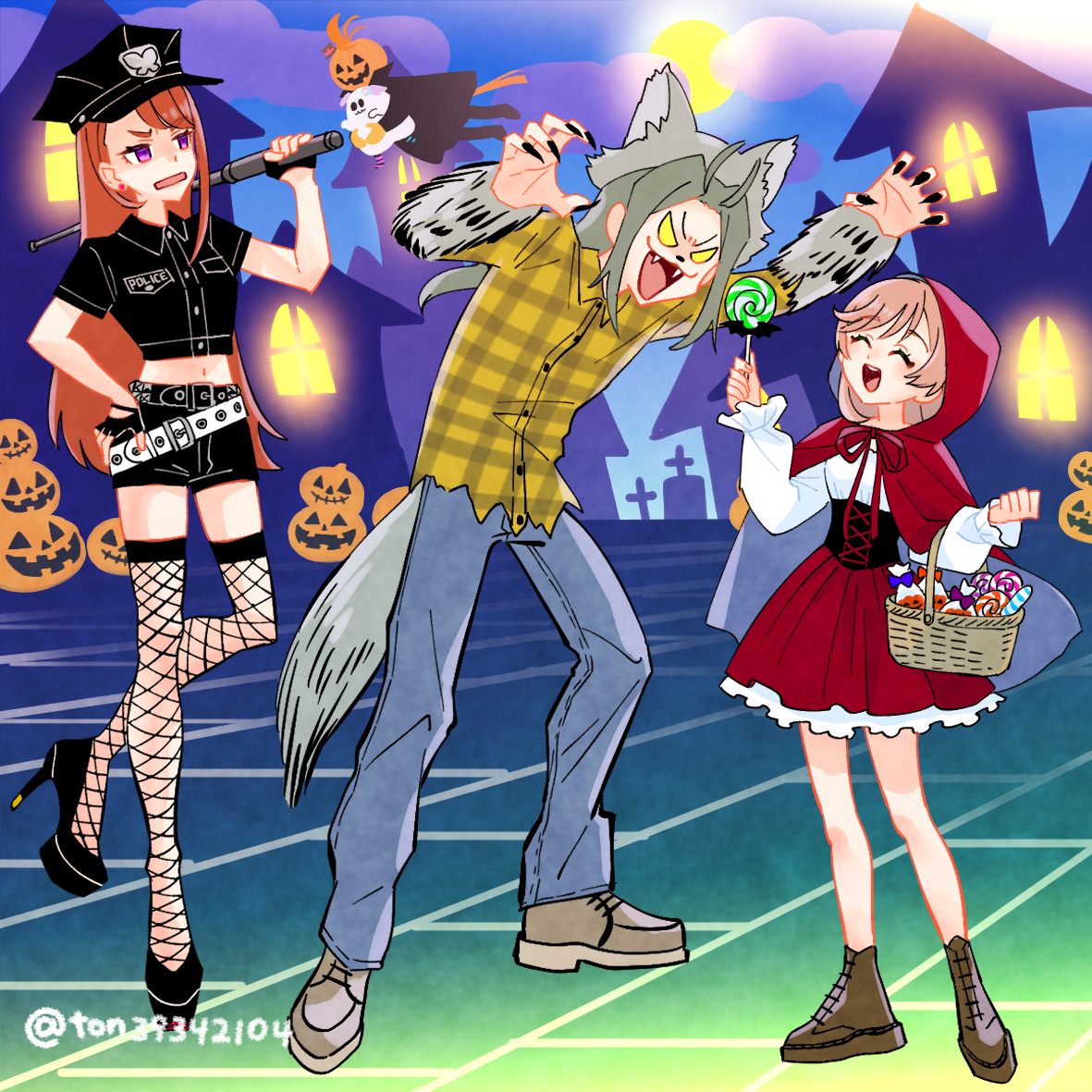 This is a pixiv picture whose title is トリックオアトリート🎃！！.