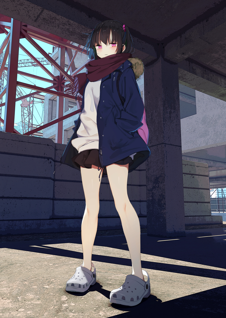 This is a pixiv picture whose title is 冬でも生足ちゃん.