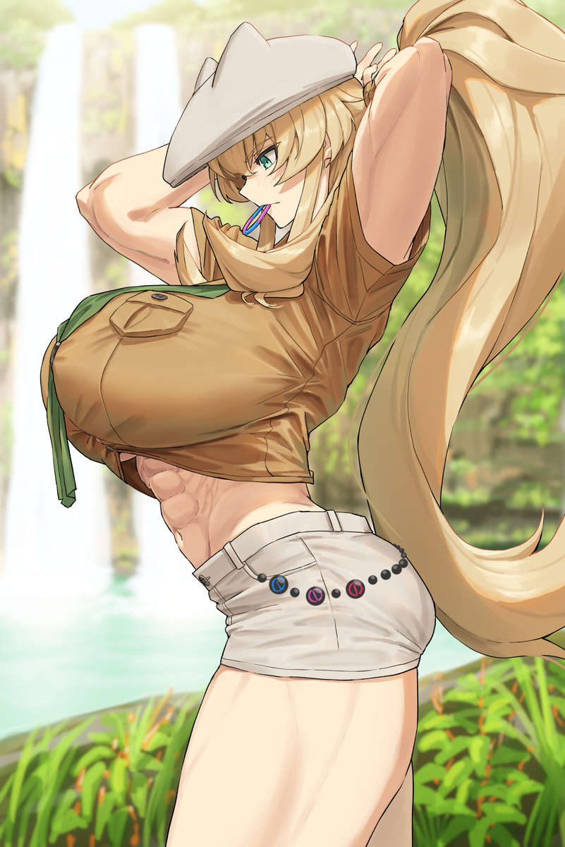 This is a pixiv picture whose title is 水着バゲ子.