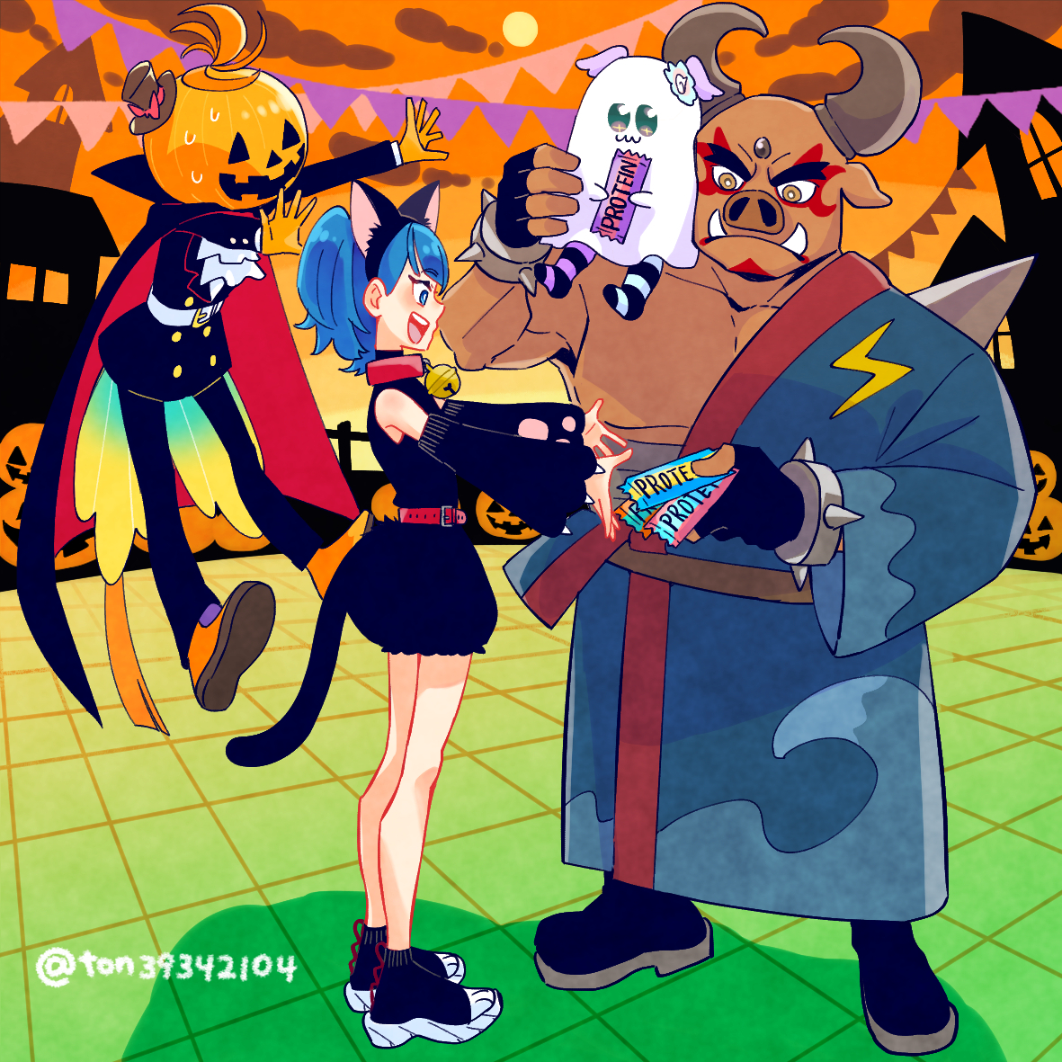 This is a pixiv picture whose title is トリックオアトリートです🎃！.