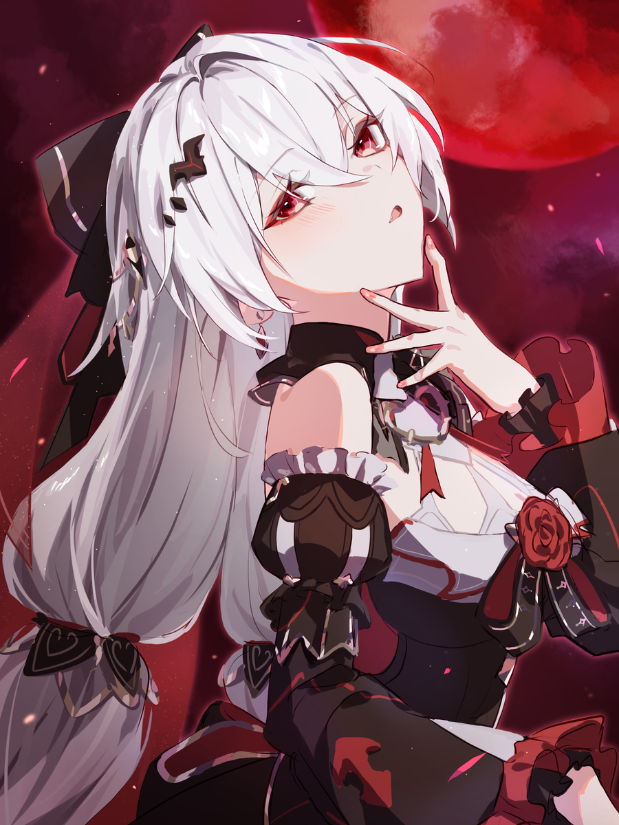 This is a pixiv picture whose title is 月下.