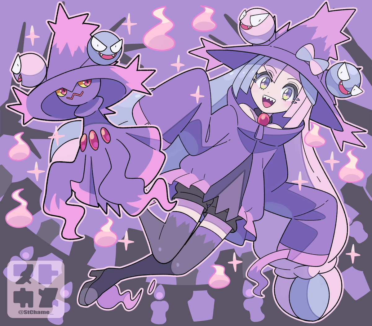 This is a pixiv picture whose title is 🧙‍♀️おはこんハロウィ〜ン🎃.
