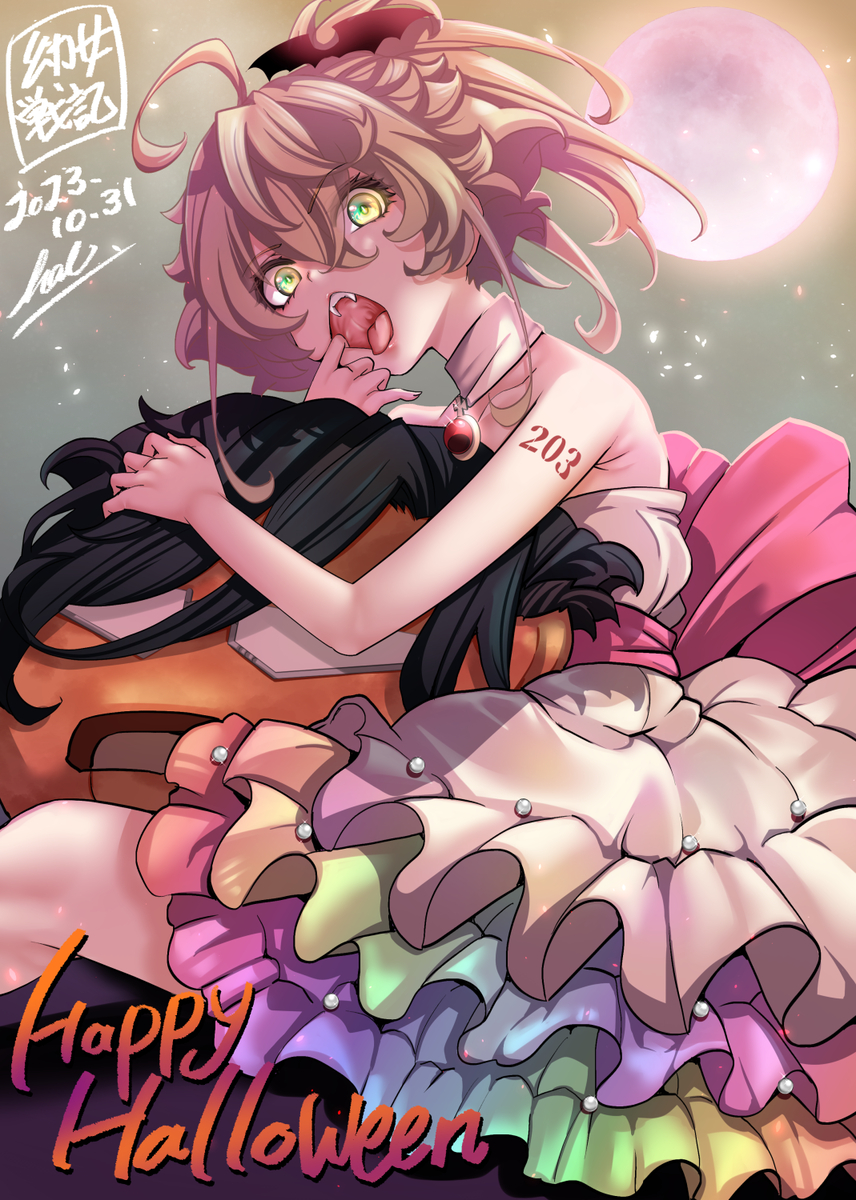 This is a pixiv picture whose title is ハロウィンターニャちゃん2023.