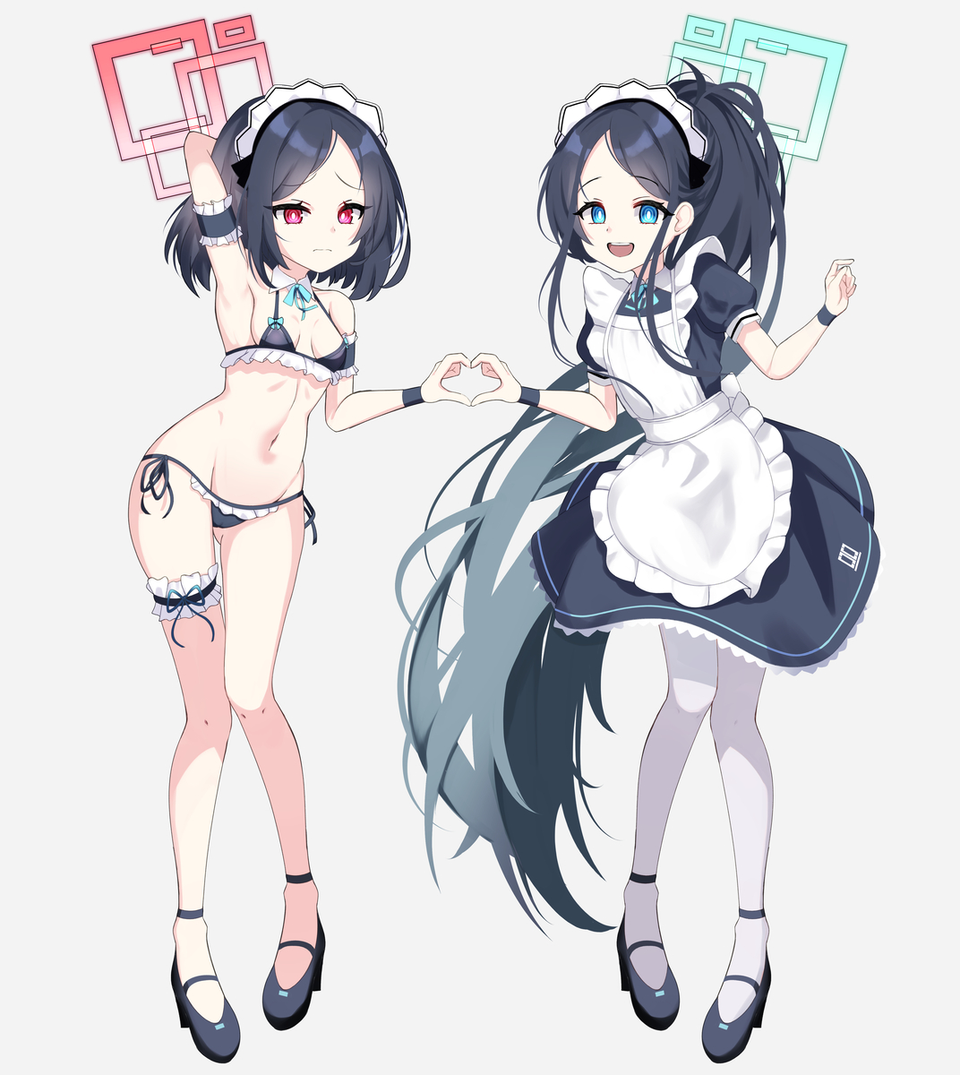 This is a pixiv picture whose title is Maid Aris&Key.