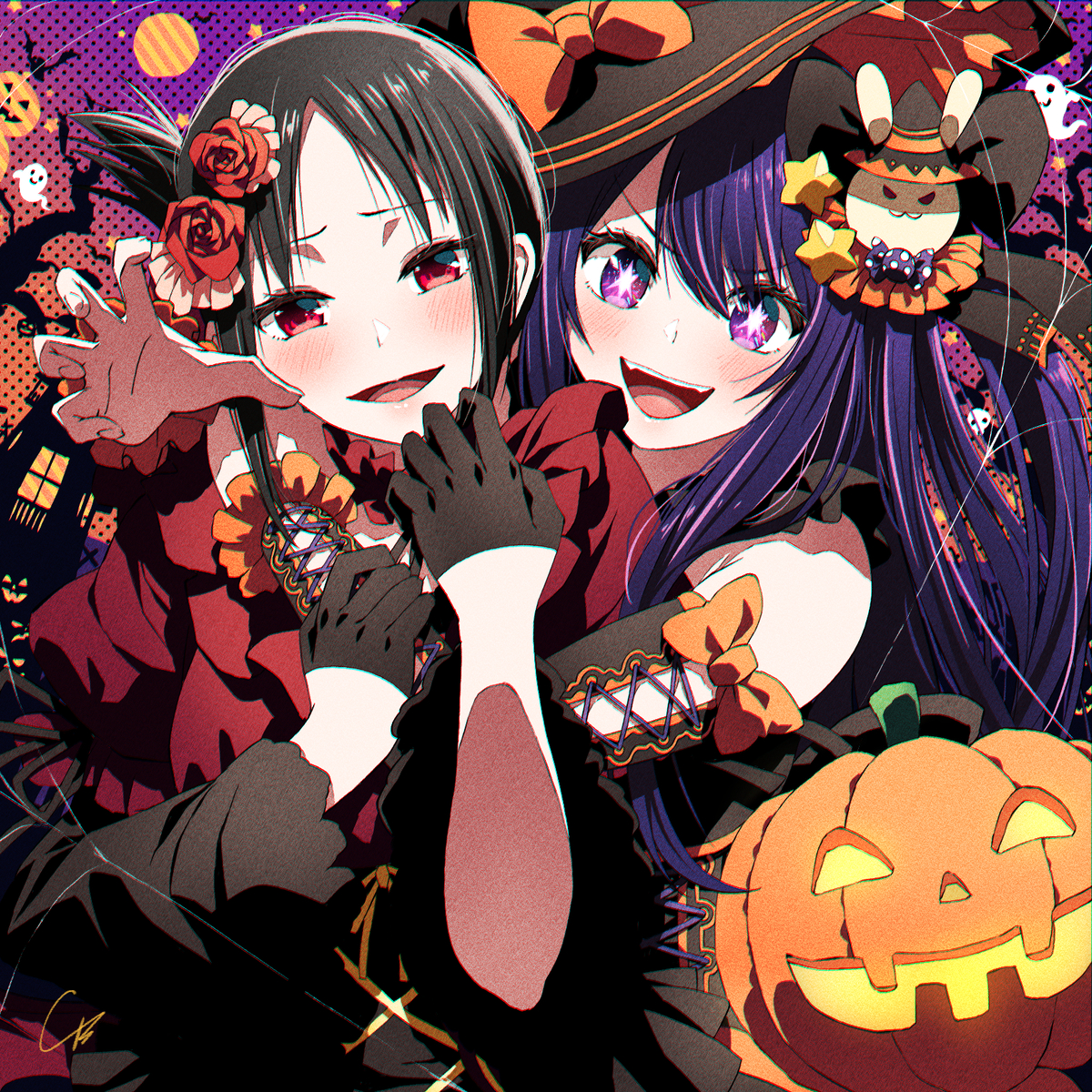 This is a pixiv picture whose title is 『Happy Halloween🎃』.