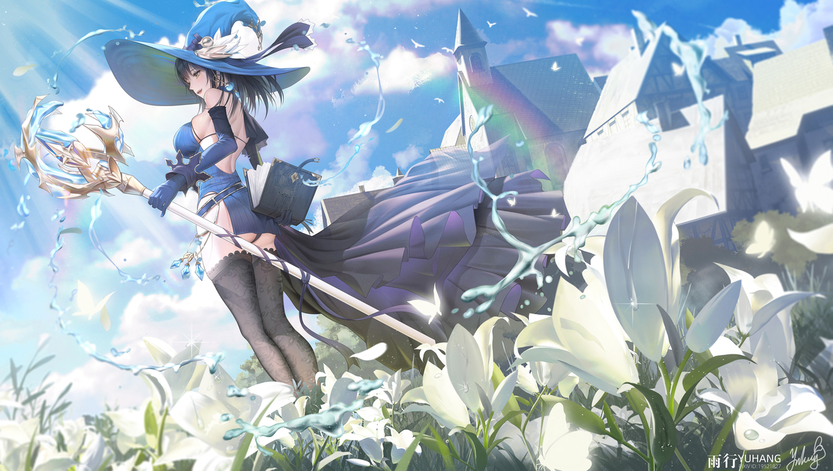 This is a pixiv picture whose title is 蒼藍魔女♡ʚ♡ɞ(ू• ̮ •ू❁).