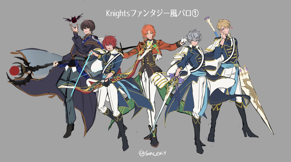 This is a pixiv picture whose title is Knightsファンタジー風パロ①.