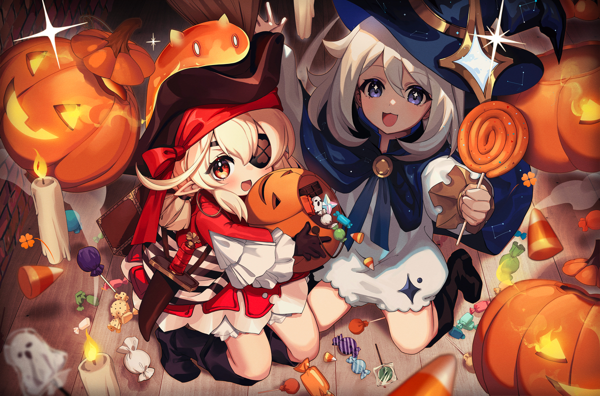 This is a pixiv picture whose title is Trick or Treat? ＃Halloween.